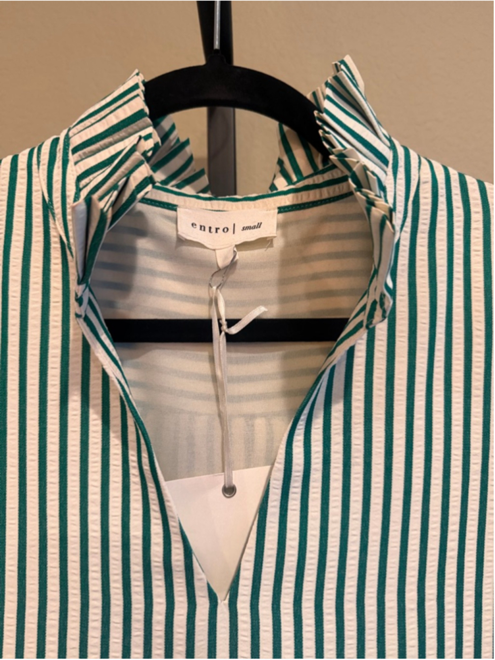 Entro Stripe Midi Dress in Green Size S - Picture 5 of 8